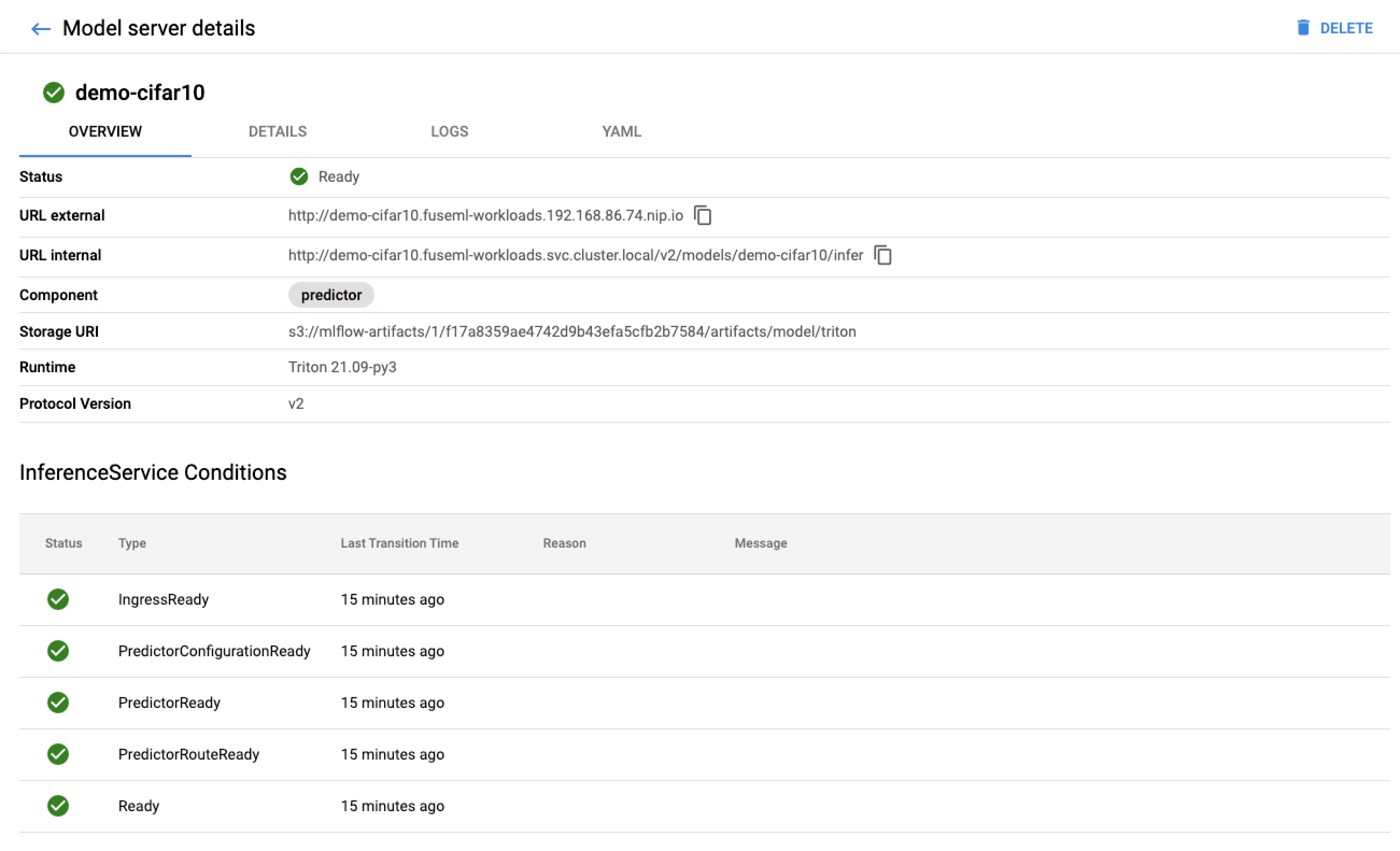 KSserve Dashboard