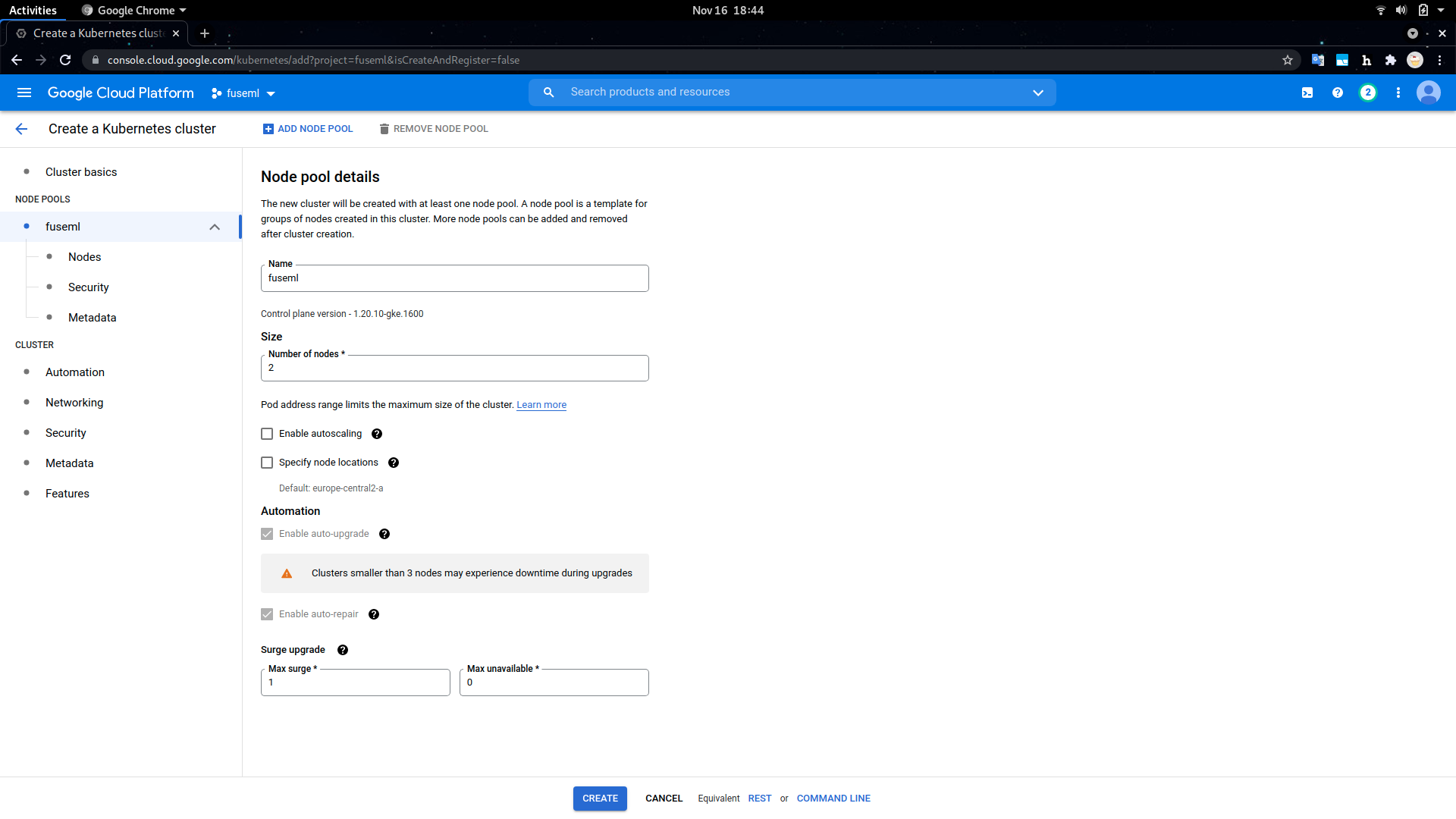GKE Node Pool